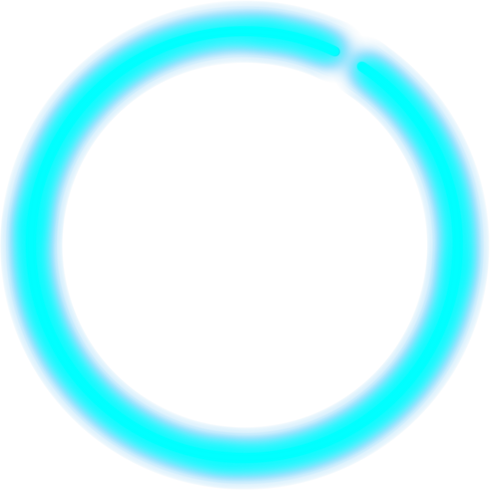 Blue neon circle